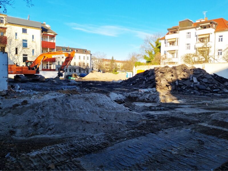 Baufortschritt THE ONE Leipzig – Erdarbeiten und Aushub für 81 Apartments
